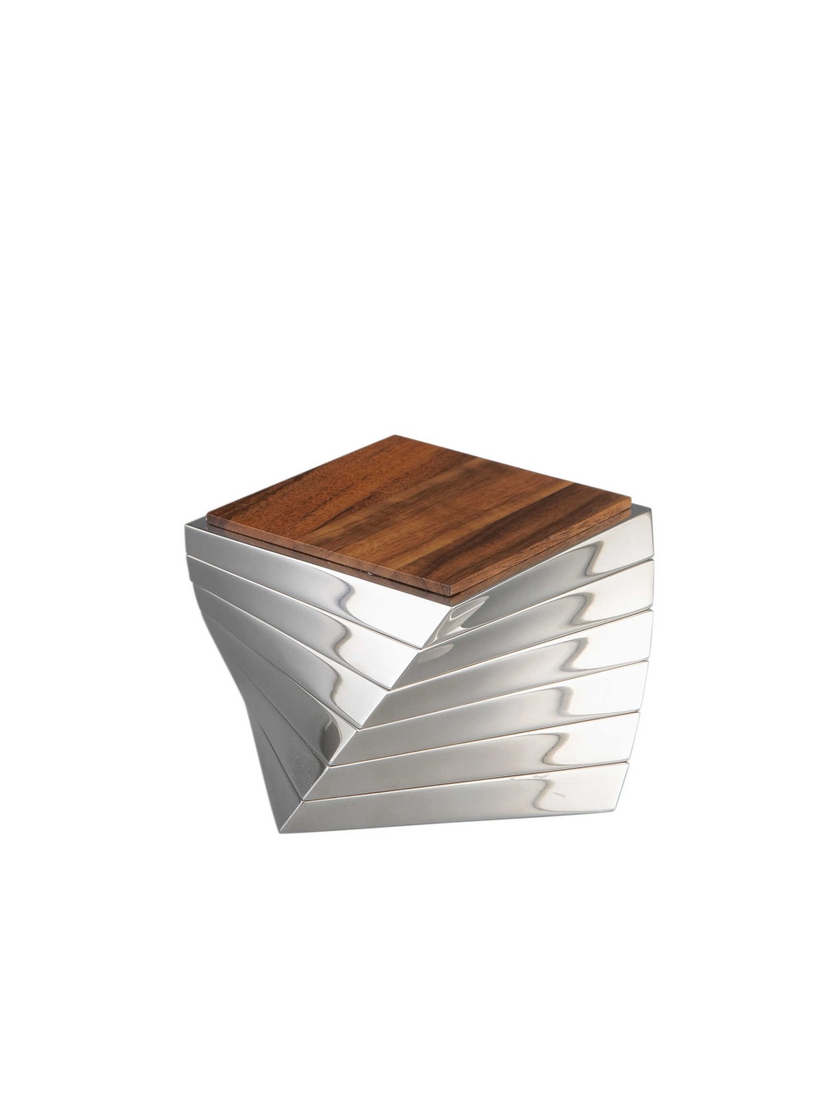 Alloy and Wood Twist Coaster Set | Home Goods | Judaica